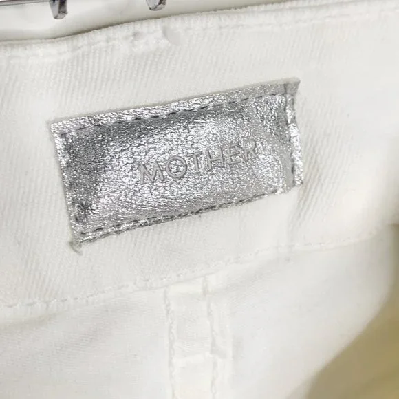 MOTHER Denim NWT White Looker Ankle Fray Raw Hem Jeans Little Miss Innocent 26 - Picture 8 of 16